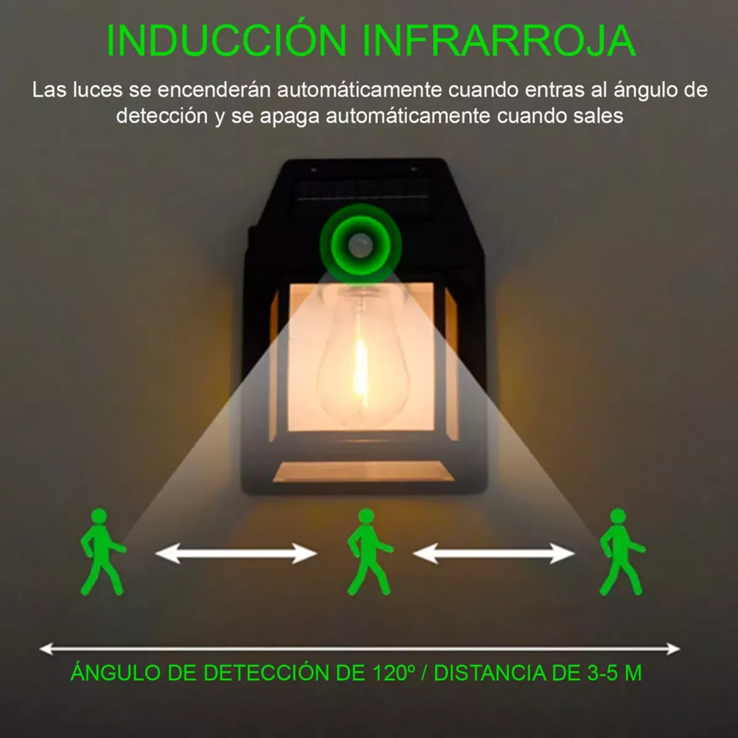 Lampara solar con sensor de movimiento ECOLUZ 360™️